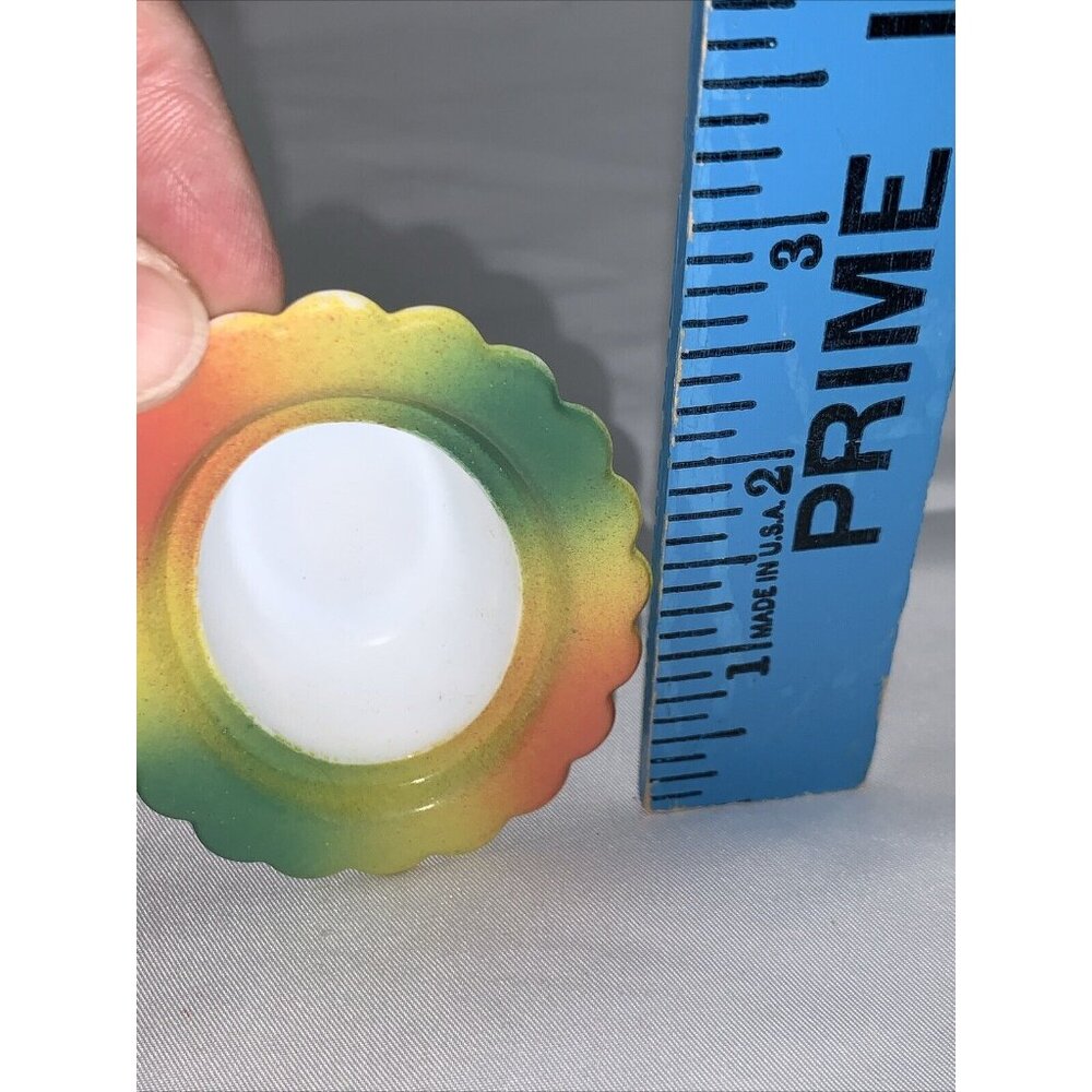 Vtg Mosser Mini Chicken on Nest Tie Dye Glass Salt Cellar Basket C880 - Picture 5 of 10